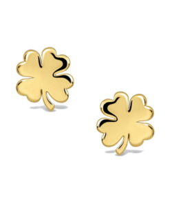 Srebrne pozłacane kolczyki w kształcie koniczynki