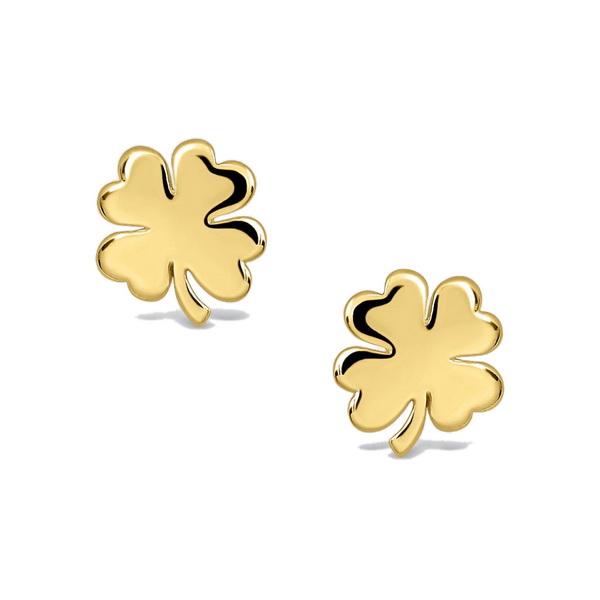 Srebrne pozłacane kolczyki w kształcie koniczynki