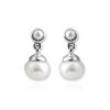 Srebrne piękne kolczyki z wiszącą perełką
