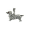srebrny wisiorek pies jamnik z markazytami