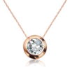 Naszyjnik celebrytka w różowym złocie z brylantem 0,15ct