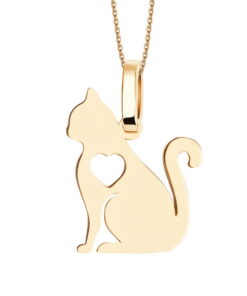 złoty wisiorek kot próba 333