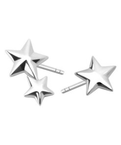 Srebrne kolczyki gwiazdki - niesymetryczne - KDK6236