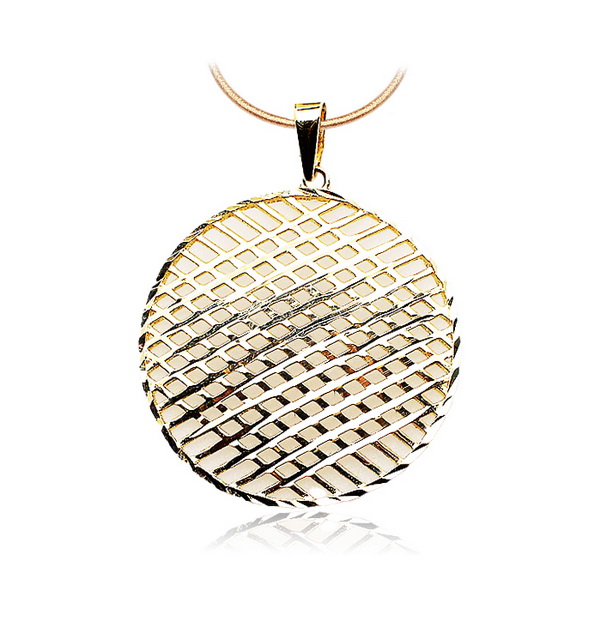 Złoty wisiorek okrągły ażurowy 585