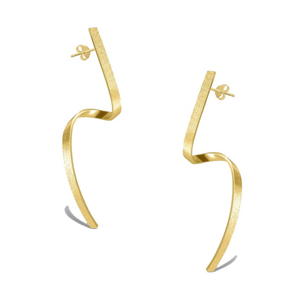 Kolczyki srebrne pozłacane nowoczesne