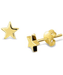 Kolczyki gwiazdki srebro pozłacane, zapięcie sztyft