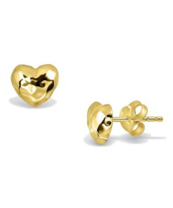Srebrne pozłacane kolczyki serduszka | żółte złoto