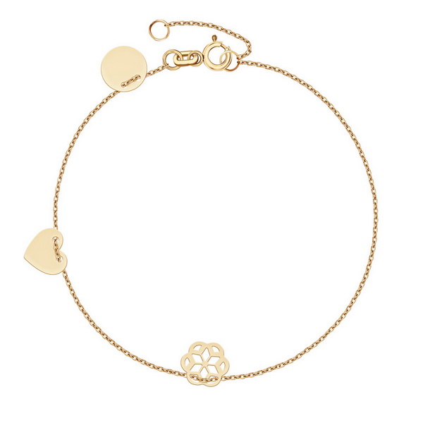 Złota bransoletka - symbole miłości - 333 - BXX6300