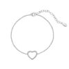 Srebrna bransoletka serce z cyrkoniami - BSC6309