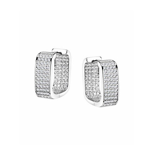 Srebrne kolczyki z białymi cyrkoniami – KDK6316