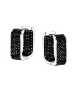 Srebrne kolczyki z czarnymi cyrkoniami - KDK6316B