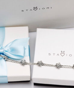 Alternatywny widok Srebrna bransoletka markazytowa - kwiatki - BDM4107