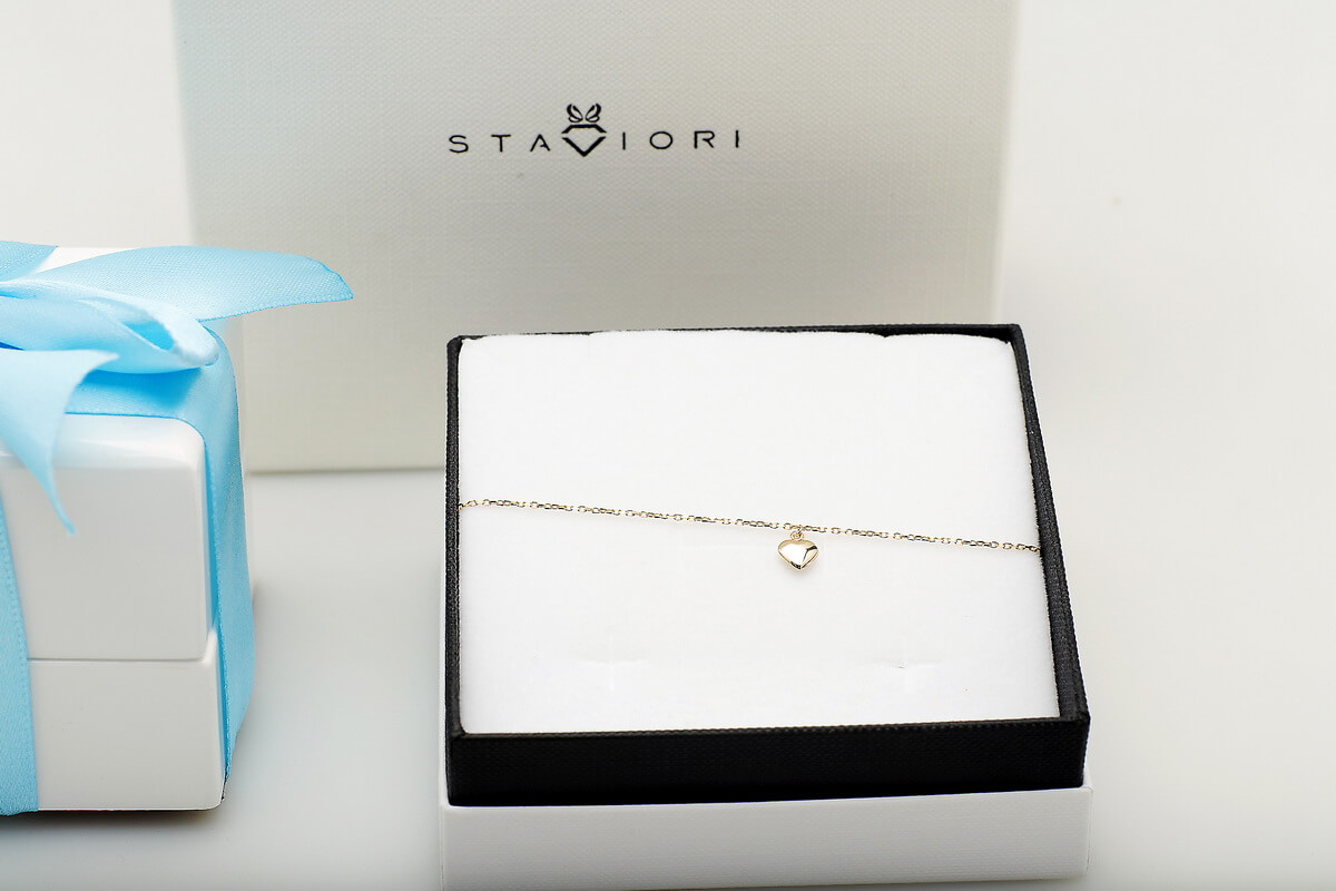 Złota bransoletka z serduszkiem BZG6120 - obrazek 2