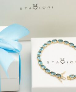 Alternativní pohled na Piękna bransoletka złota z London Blue Topaz - BZX5282