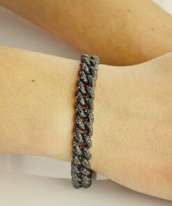 Alternatywny widok Exclusive | Czarne złoto czarne brylanty łańcuch na rękę - DDB0221