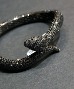 Alternatywny widok Exclusive | Czarna bransoletka brylantowa wąż - DDB0279B