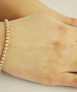 Alternativní pohled na Exclusive | złota bransoletka tenisowa z brylantami - DDB0316