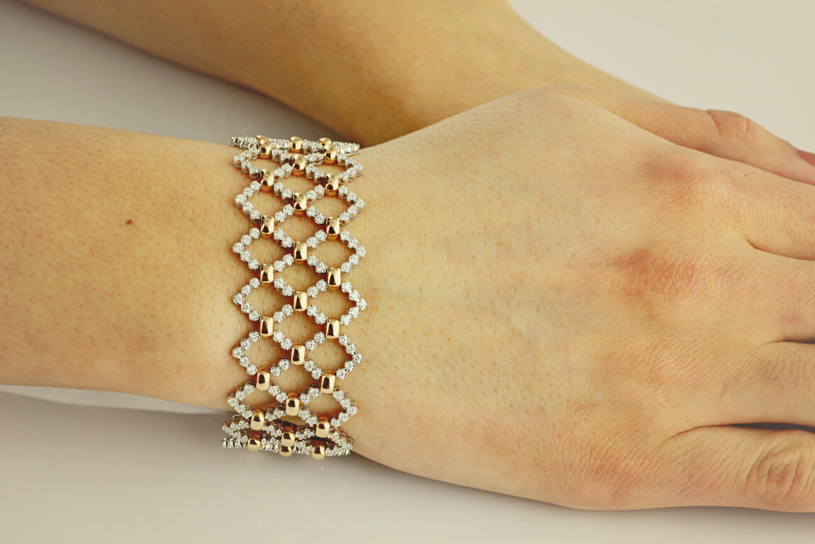 Exclusive | Bransoletka brylantowa, koronkowa, niezwykła - DDB0619 - Obrázek 2