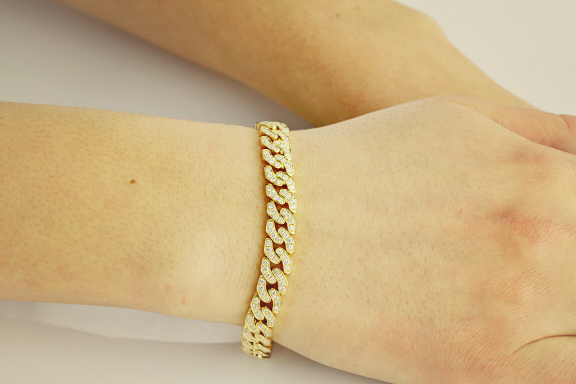 Exclusive | Cudowna bransoleta unisex łańcuch z brylantami - DDB0706 - obrazek 2