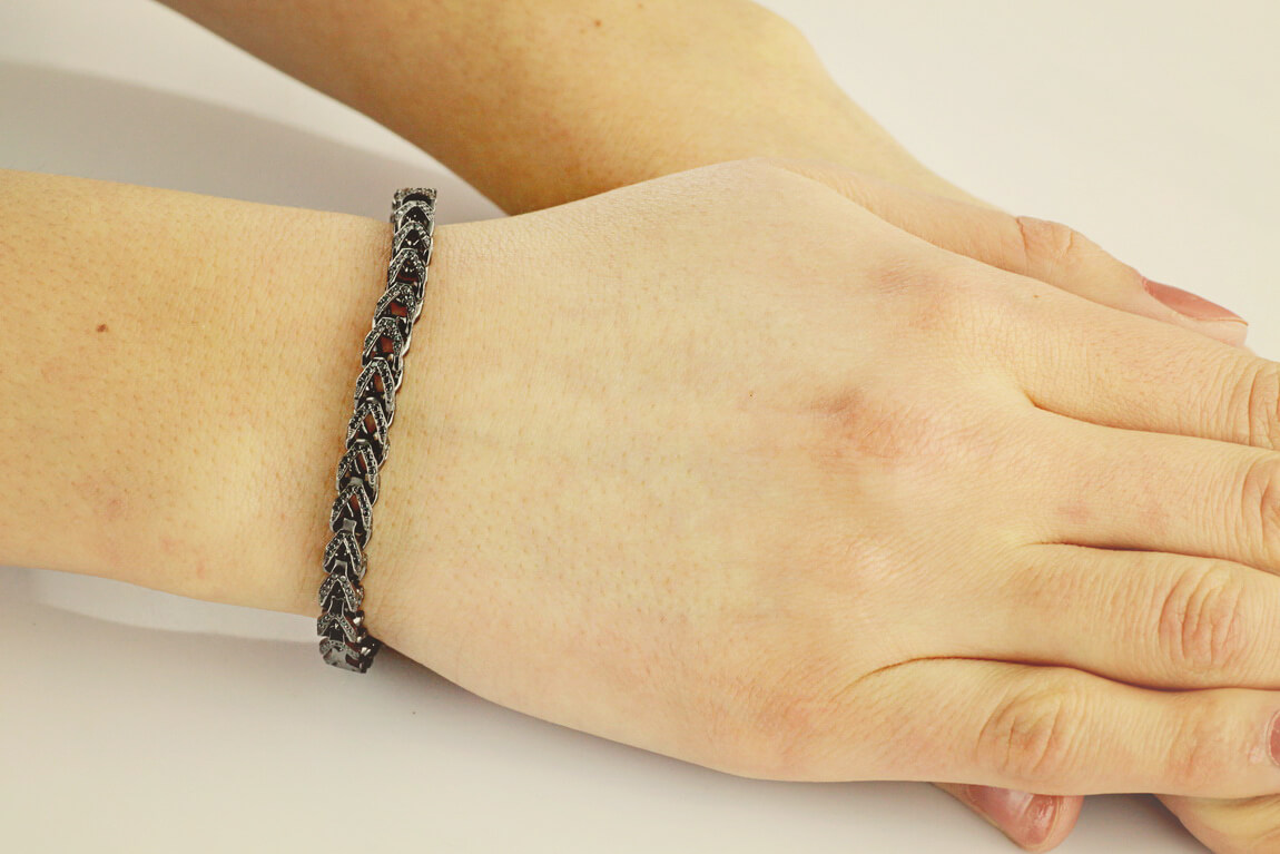 Exclusive | Piękna czarna bransoleta typu łańcuch - DDB0806 - Image 3