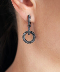 Alternatywny widok Exclusive | wiszące kolczyki z czarnego złota z czarnymi diamentami