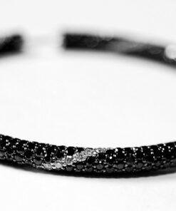 Alternatywny widok Exclusive | duże kolczyki koła z czarnymi i białymi diamentami