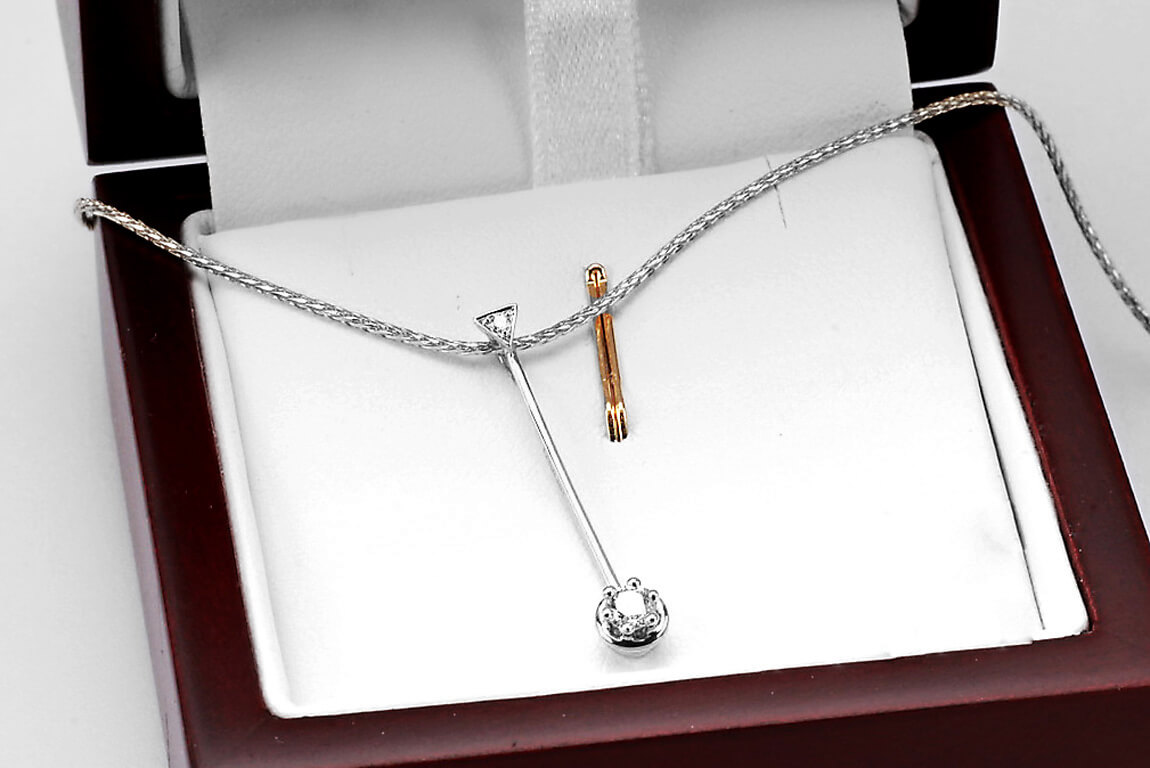 Exclusive | piękny długi wisiorek z dwoma brylantami w 18-karatowym złocie – Bild 5