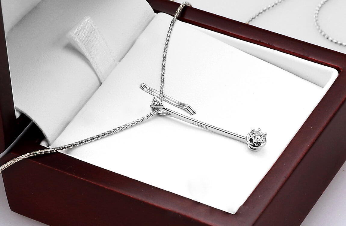 Exclusive | piękny długi wisiorek z dwoma brylantami w 18-karatowym złocie – Bild 6