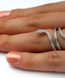 Alternatywny widok Exclusive | pierścionek w kształcie węża z diamentami w białym złocie 750