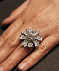 Alternative Ansicht von Exclusive | pierścionek z białego złota 750 z brylantami w kształcie kwiatu