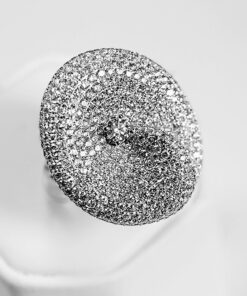 Alternative Ansicht von Exclusive | pierścionek szeroki płaski z białego złota 750 z brylantami