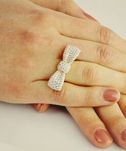 Alternative Ansicht von Exclusive | pierścionek złoty próby 750 z brylantami w kształcie kokardy