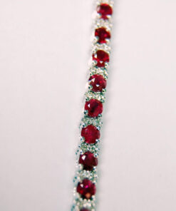 Alternatywny widok Exclusive | Bransoletka z białego złota z rubinami i diamentami – DSB0179