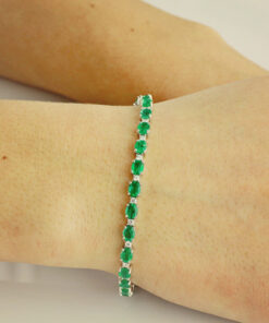 Alternatywny widok Exclusive | Bransoletka szmaragdowa z brylantami - DSB0206