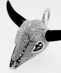 Alternative Ansicht von Exclusive | niezwykły wisiorek  głowa bawoła - z diamentami i onyksem