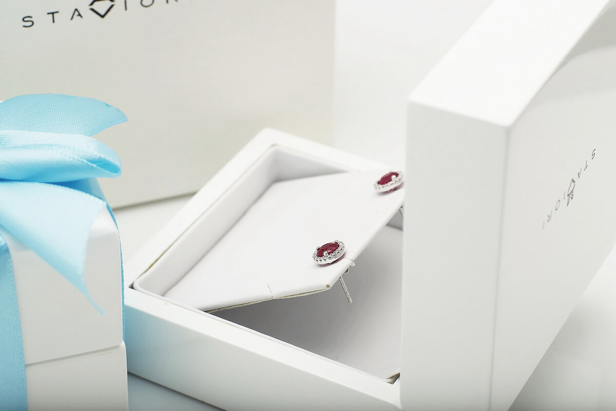 Kolczyki z rubinami i diamentami - KBD3830R - obrazek 6