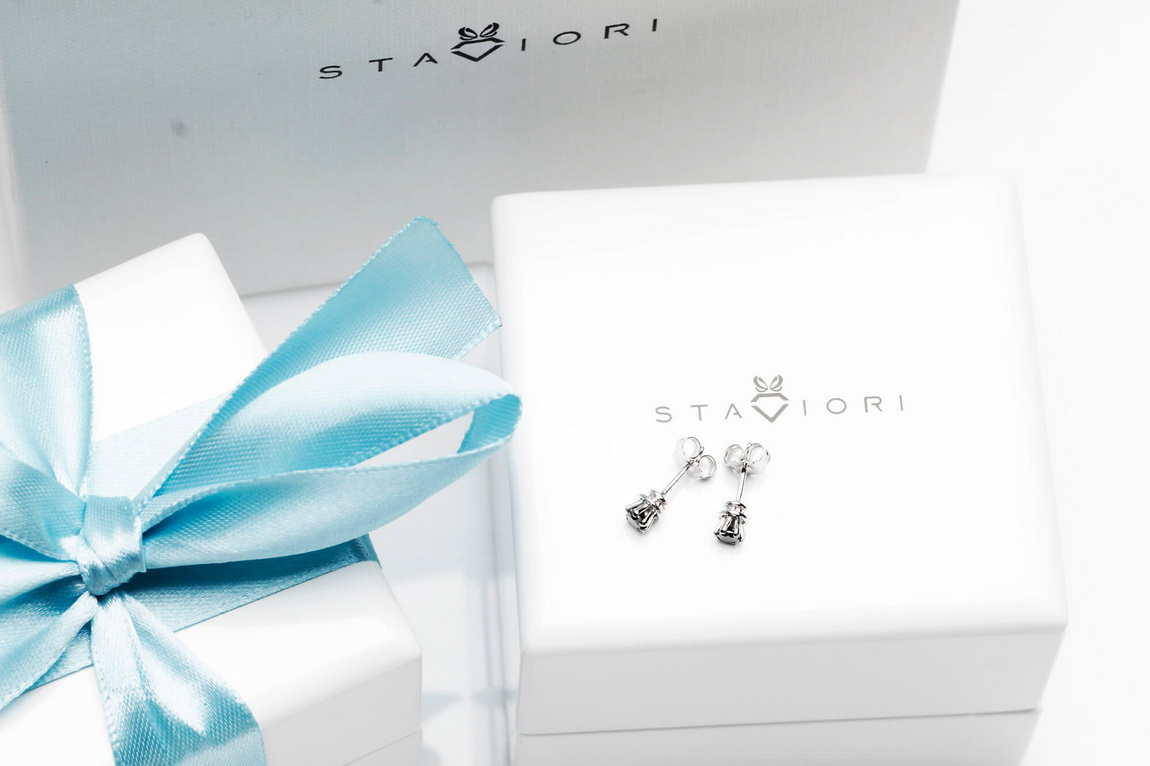 Kolczyki z czarnymi diamentami - KBD5300B - Image 3