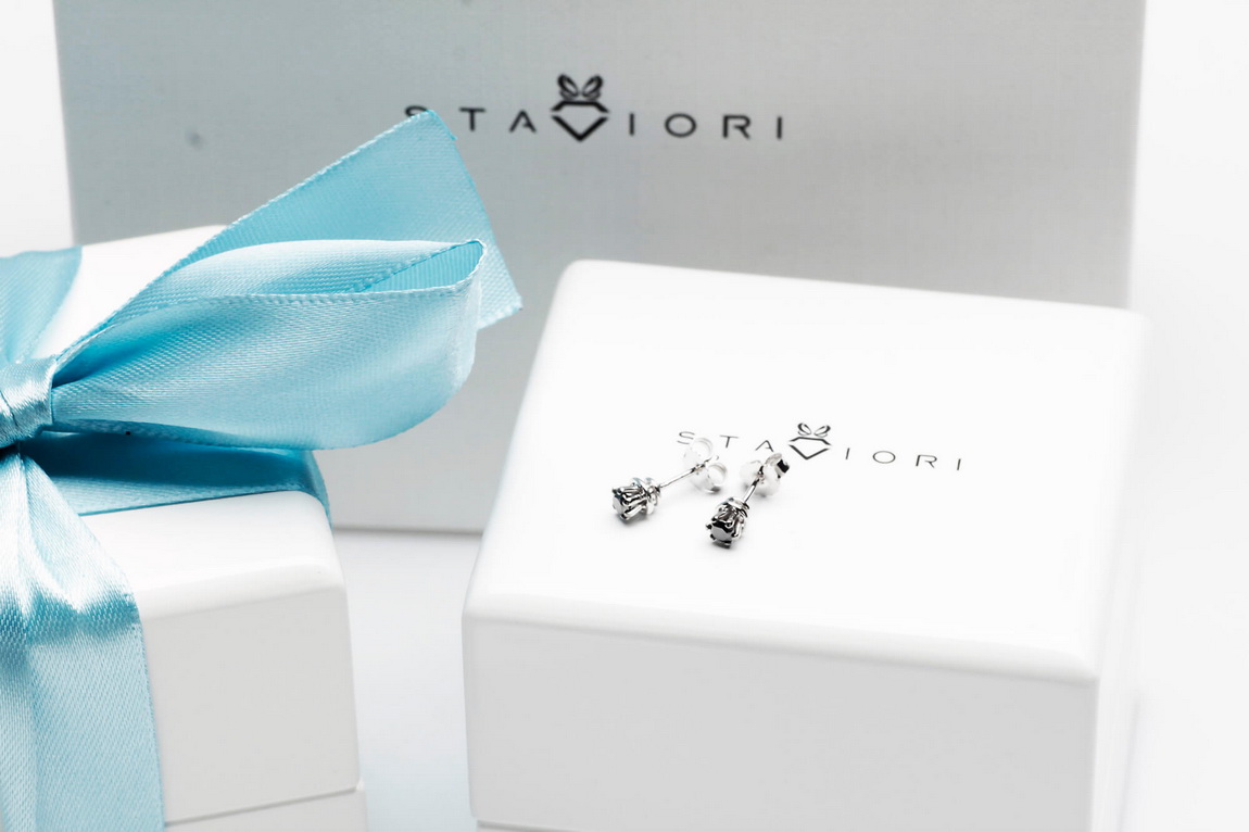 Kolczyki z czarnymi diamentami - KBD5300B - Image 4