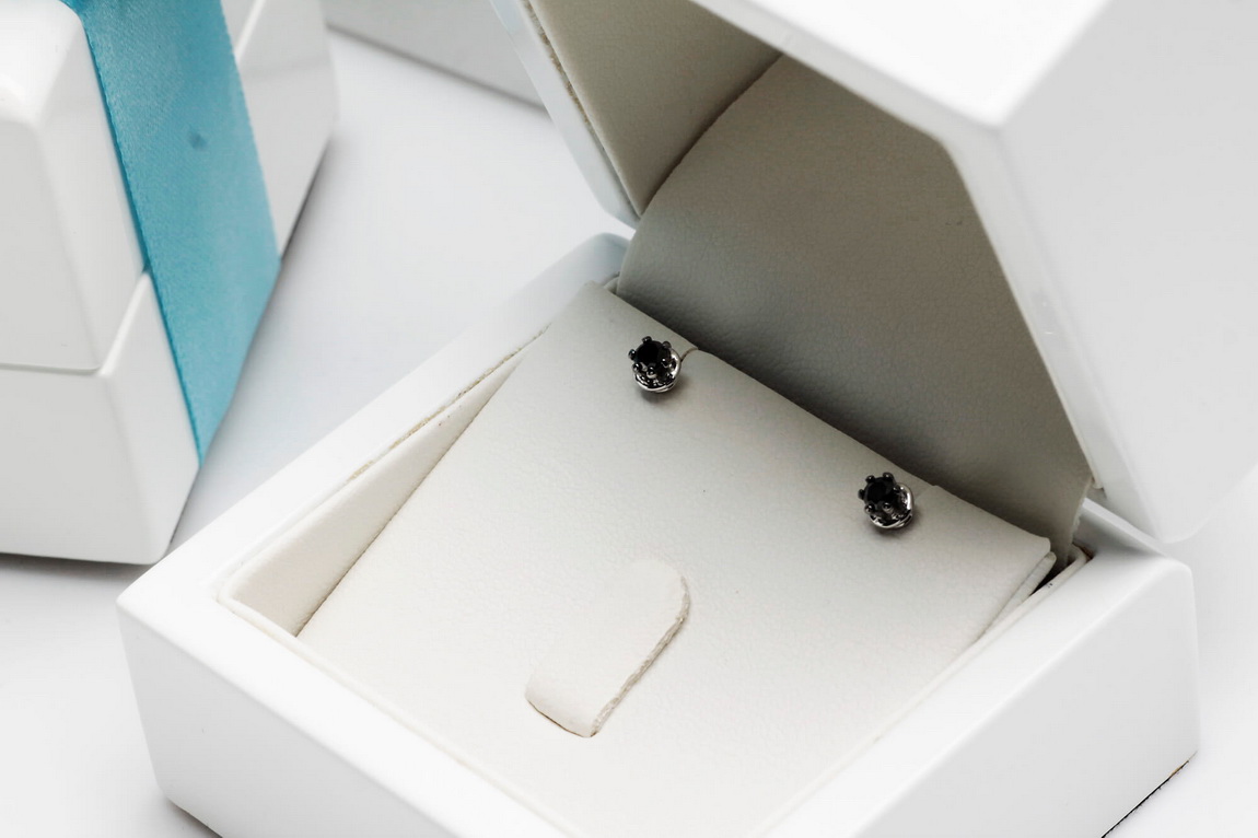 Kolczyki z czarnymi diamentami - KBD5300B - Image 8