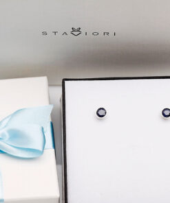 Alternative view of Srebrne kolczyki z naturalnymi szafirami - KDS4394S