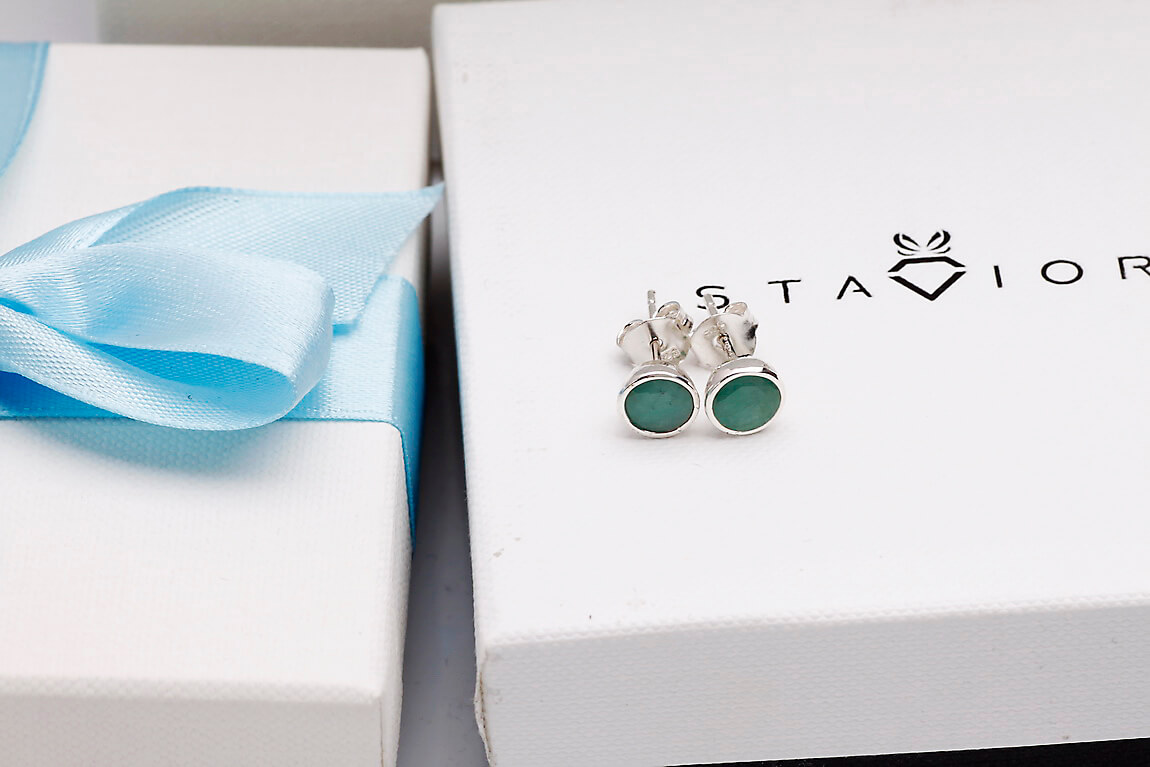 Srebrne kolczyki z naturalnymi szmaragdami - KDS4394 - Obrázek 4