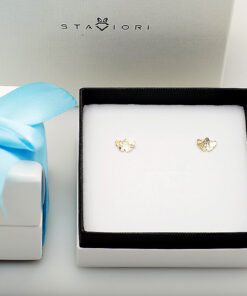 Alternativní pohled na Srebrne pozłacane kolczyki miłorząb na sztyfcie KDS5985