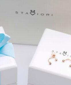 Alternative Ansicht von Staviori Must Have | niezwykłe kolczyki z różowego złota z brylantami - dwu częściowe