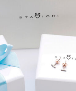 Alternatywny widok Staviori must have | przepiękne kolczyki diamentowe proste podłużne, różowe złoto 585