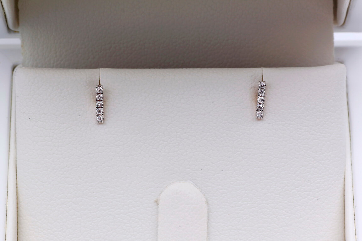 Staviori must have | przepiękne kolczyki diamentowe proste podłużne, różowe złoto 585 - Obrázek 8