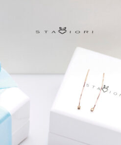 Alternatywny widok Piękne długie kolczyki przewlekane z brylantami - KRD2007