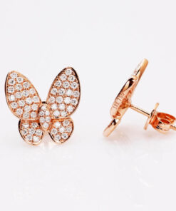 Alternatywny widok Exclusive | kolczyki motyle z różowego złota 750 z diamentami