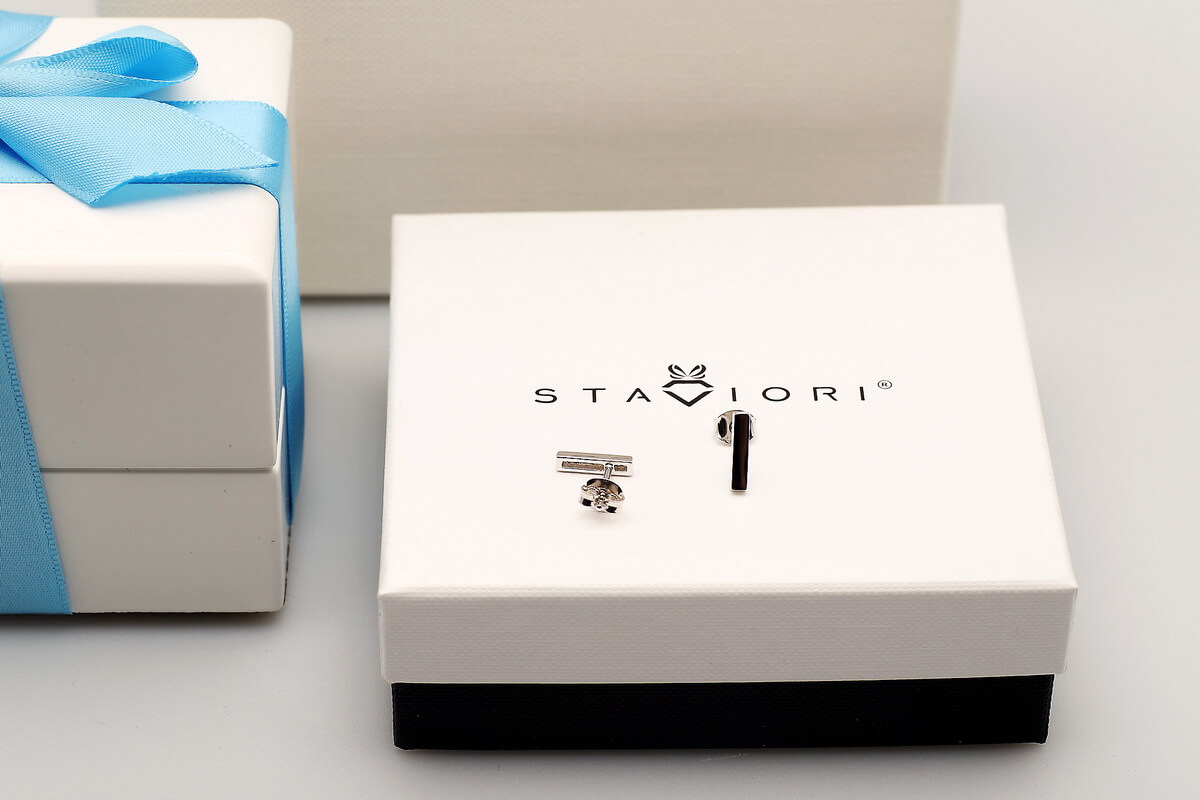 Srebrne minimalistyczne kolczyki pałeczki minimalistyczne - KSC6204 - Obrázek 3