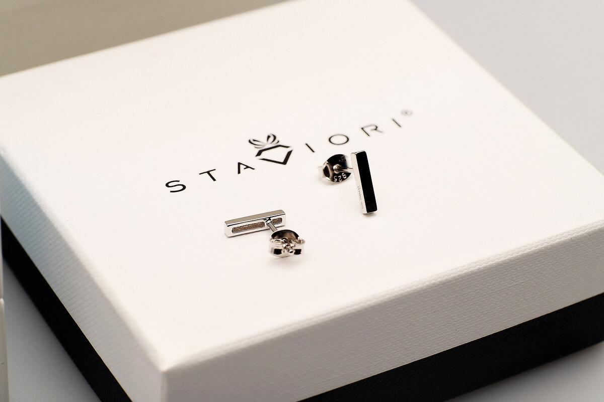 Srebrne minimalistyczne kolczyki pałeczki minimalistyczne - KSC6204 - Obrázek 4