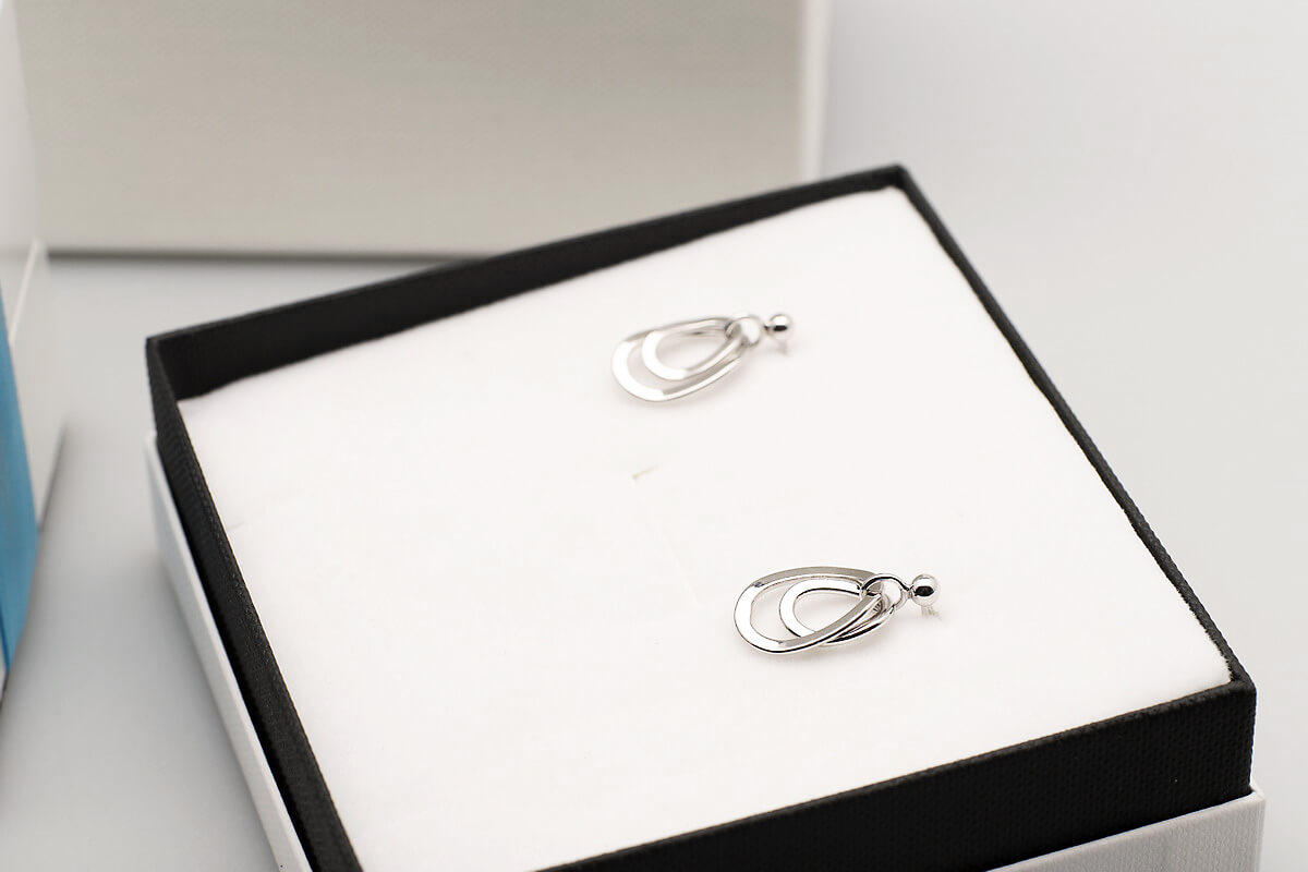 Srebrne kolczyki kółka geometryczne - KSC6255 – Bild 6